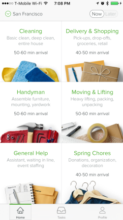 TaskRabbit iOS Real-Time Screen