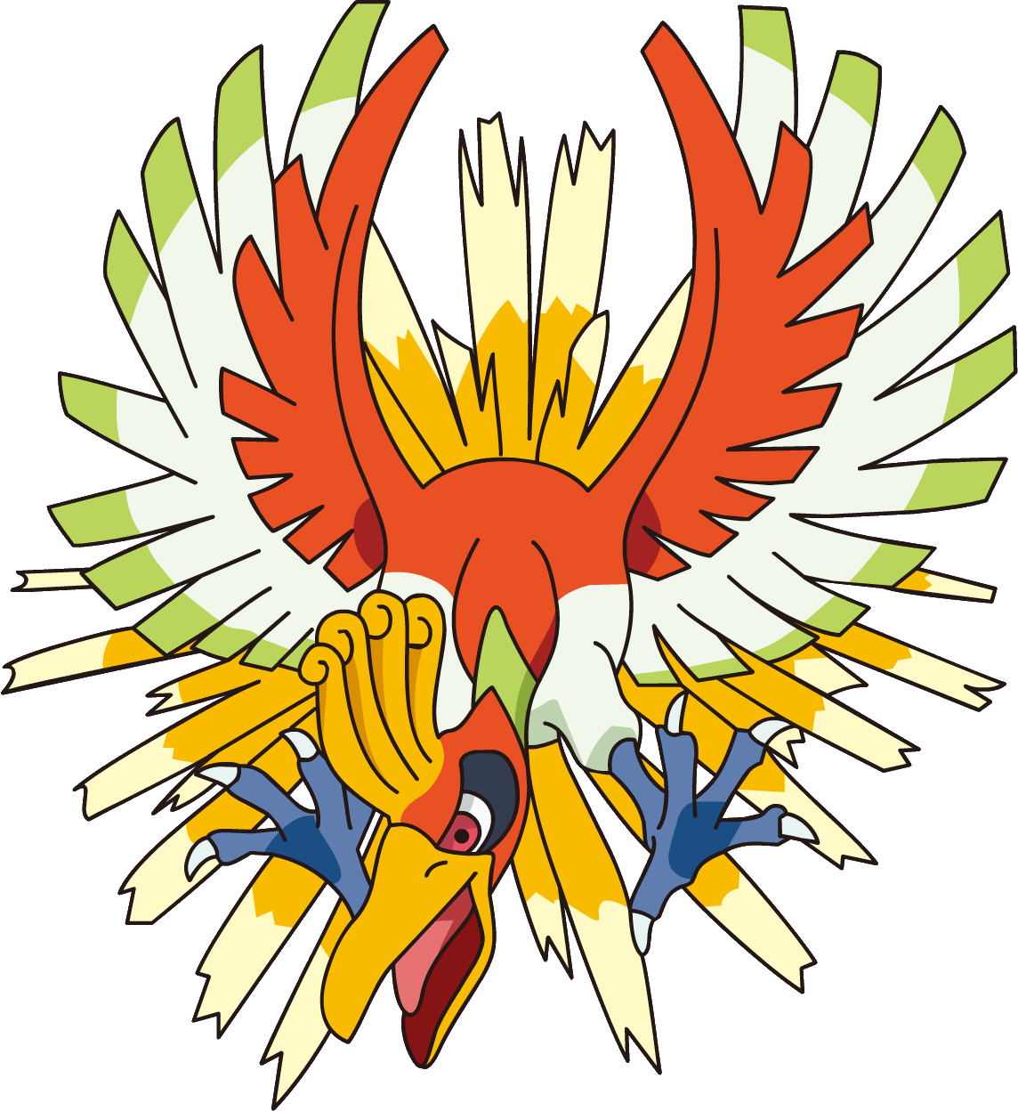 Ho-Oh appeared in the cartoon long before he was in a game.