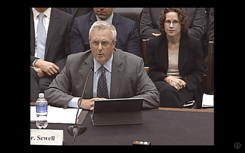 Apple general counsel and senior vice president Bruce Sewell speaks at a House Judiciary Committee hearing in Washington on March 1, 2016.