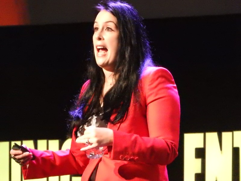 Rhianna Pratchett, writer of Rise of the Tomb Raider, at the DICE Summit.