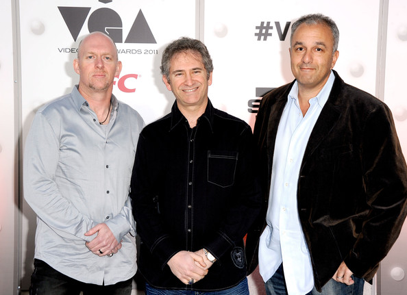Blizzard founders (left to right) Frank Pearce, Mike Morhaime, and Allen Adham. 