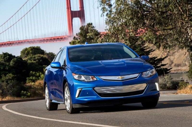 The 2016 Chevrolet Volt is a hybrid electric car. 