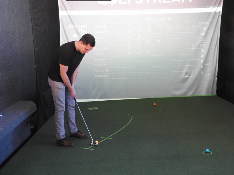 Golfstream uses projected light to show you which way to putt the golf ball.