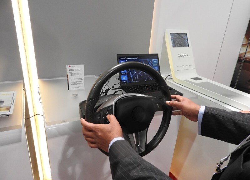 Synaptics can give you haptic feedback on your steering wheel.