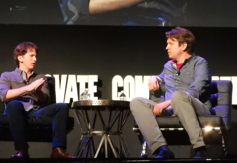 Todd Howard, co-creator of Fallout 4, and Pete Holmes at the DICE Summit 2016.