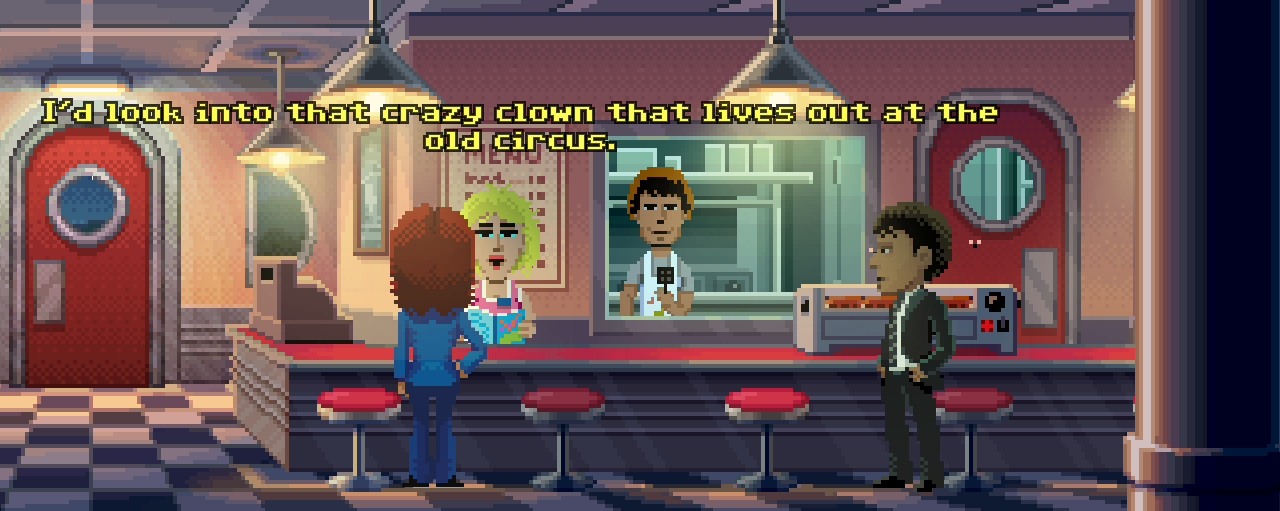 Even the dialogue font reminds of the classic LucasArts games.