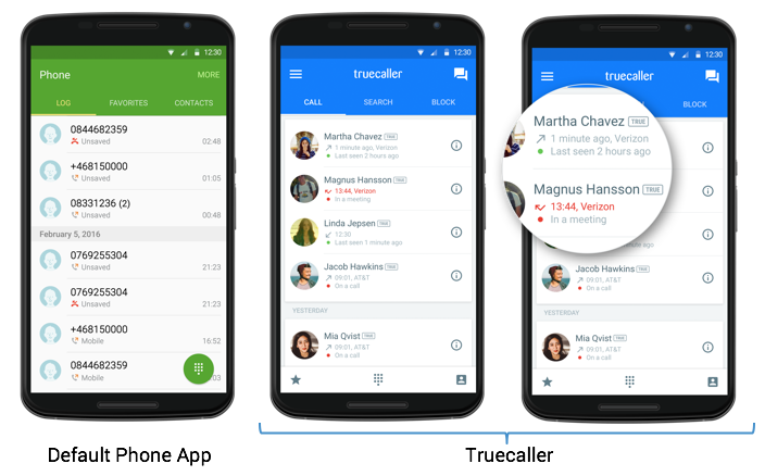 Default Phone App vs. Truecaller