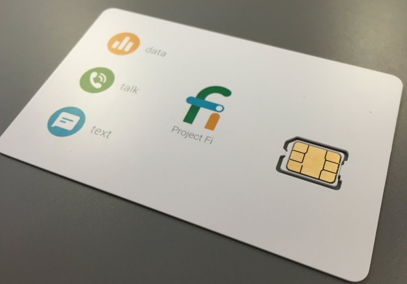 A Google Project Fi SIM card.