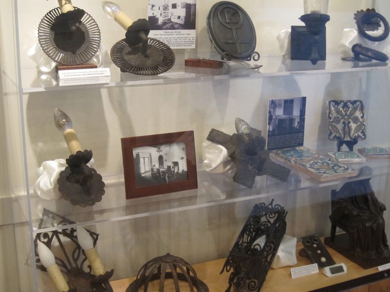 Artifacts salvaged from the Jackling Home, on display at the Woodside Community Musuem. 