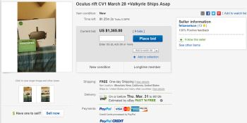 Scalpers benefit from Oculus Rift hype — eBay auctions over $1,000