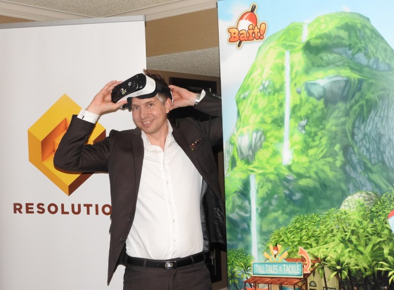 Tommy Palm of Resolution Games is co-creator of Bait! for the Samsung Gear VR. 