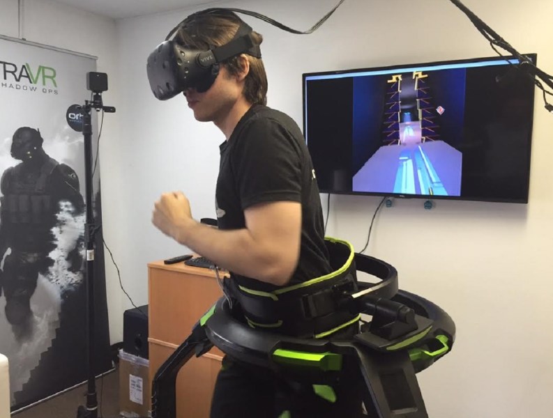 The Omni treadmill makes you exercise in VR games.