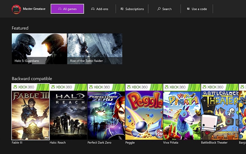 Xbox One backward compatibility