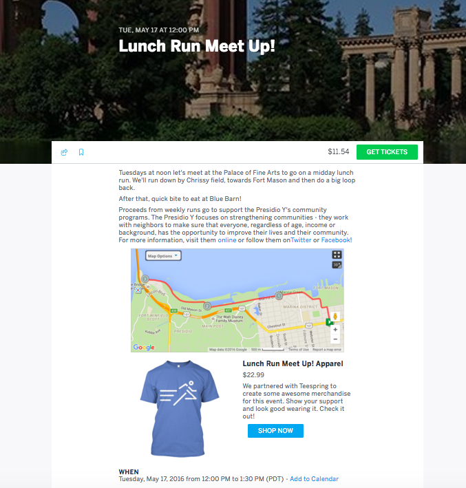 Eventbrite Teespring integration