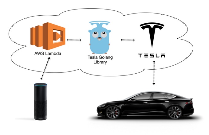 Alexa commands Tesla
