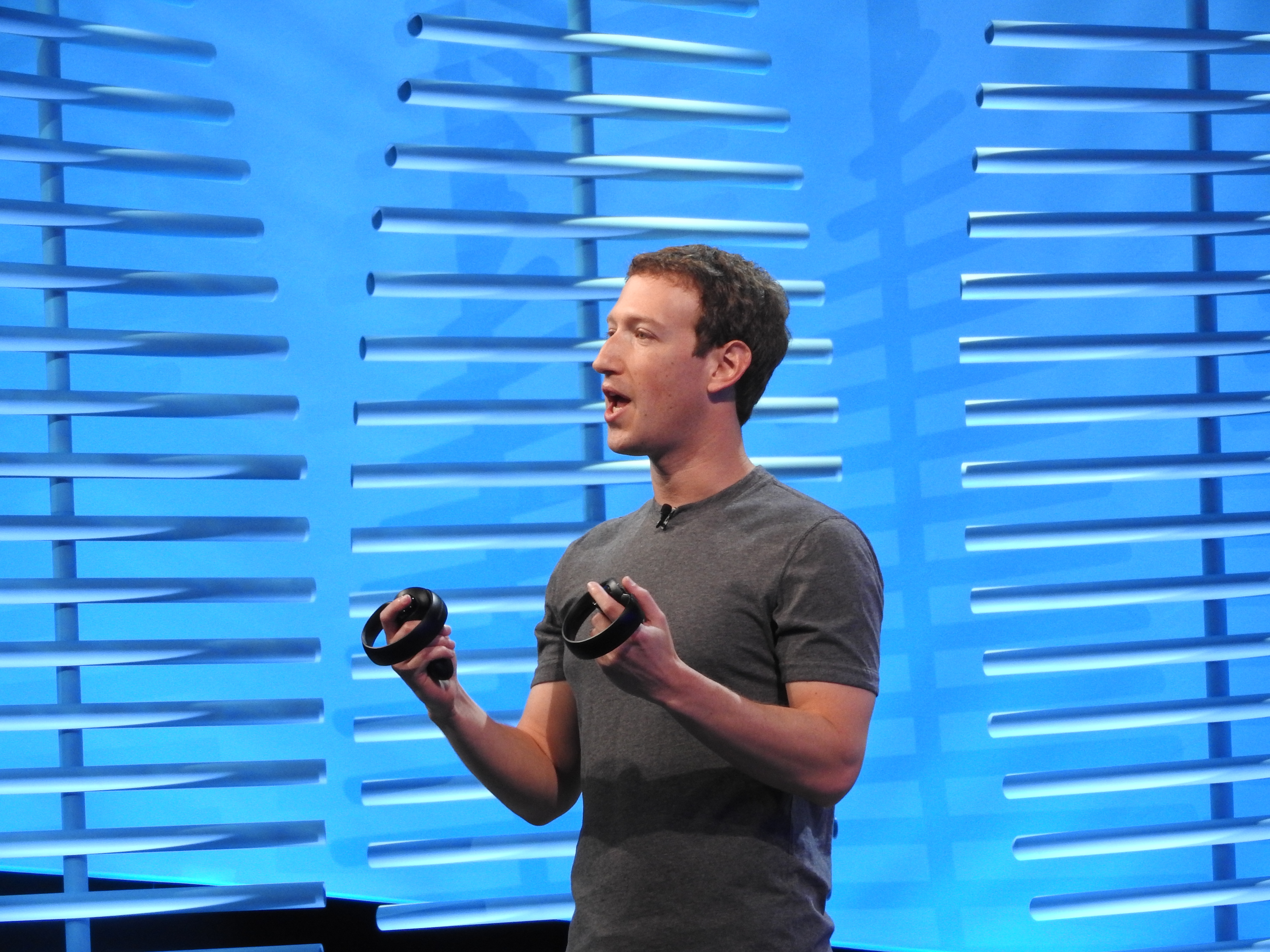 Mark Zuckerberg shows off Oculus Touch