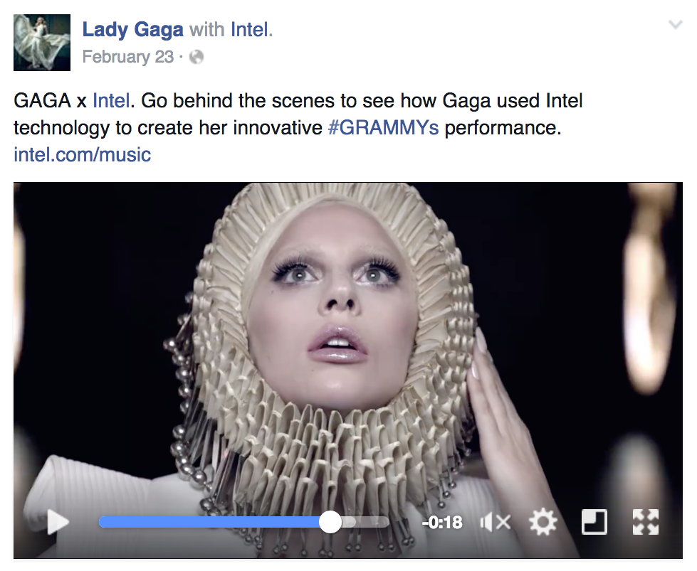 Facebook Branded Content: Lady Gaga