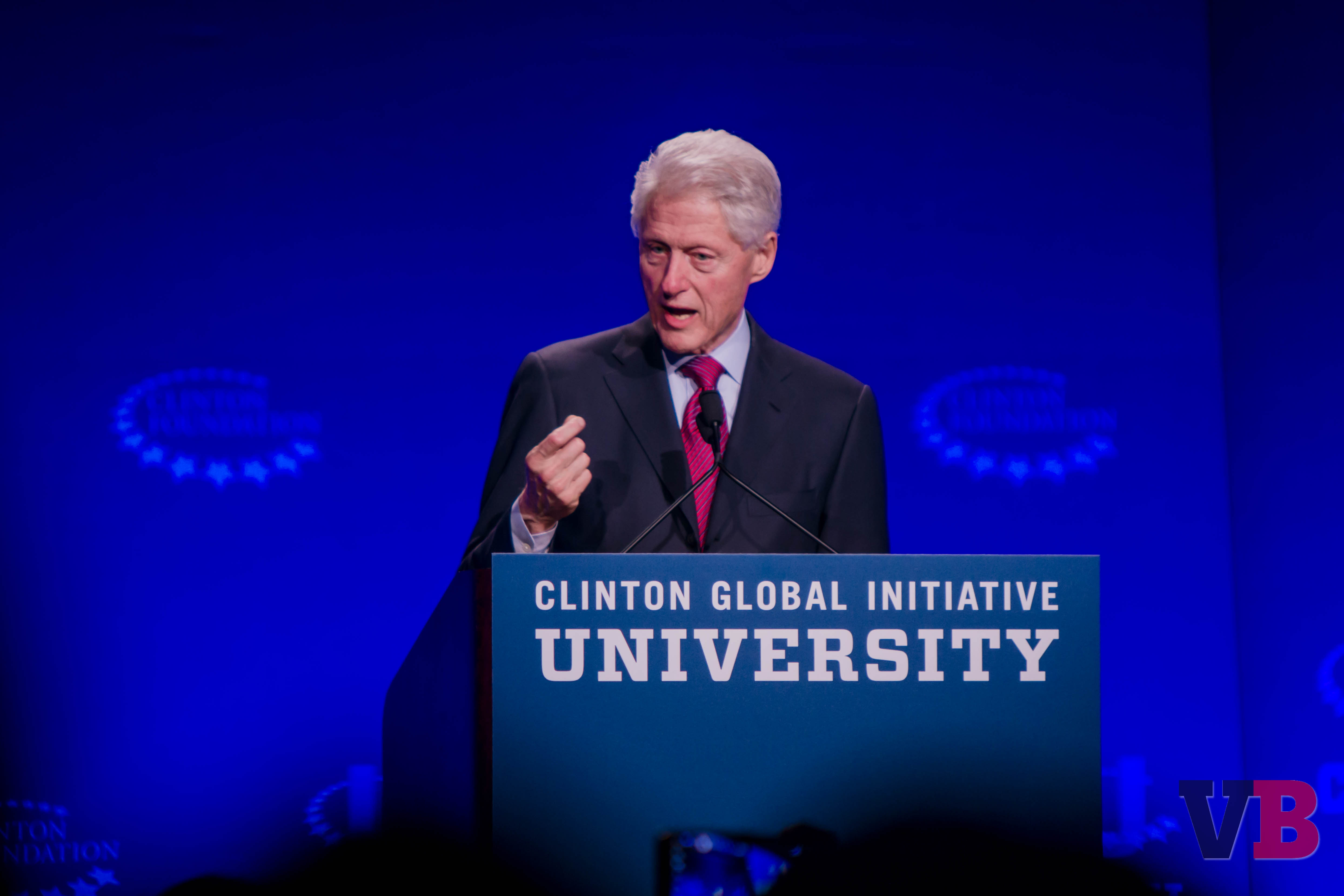 President Bill Clinton gives his opening remarks at the 2016 Clinton Global Initiative university event at the University of California, Berkeley campus on April 1, 2016.