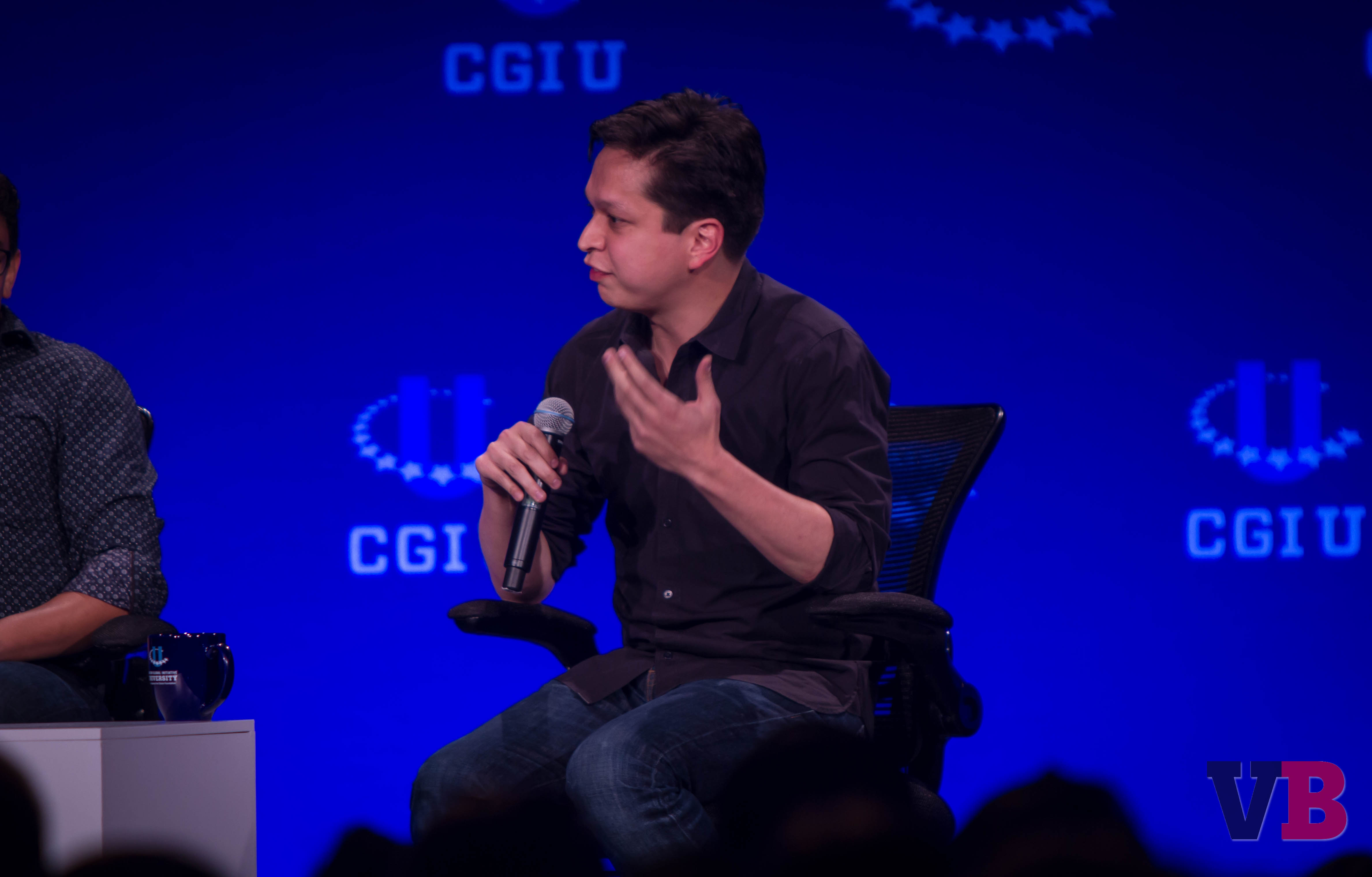 Ben Silbermann, cofounder and CEO of Pinterest speaks at the Clinton Global Initiative university event at the University of California, Berkeley campus on April 1, 2016.