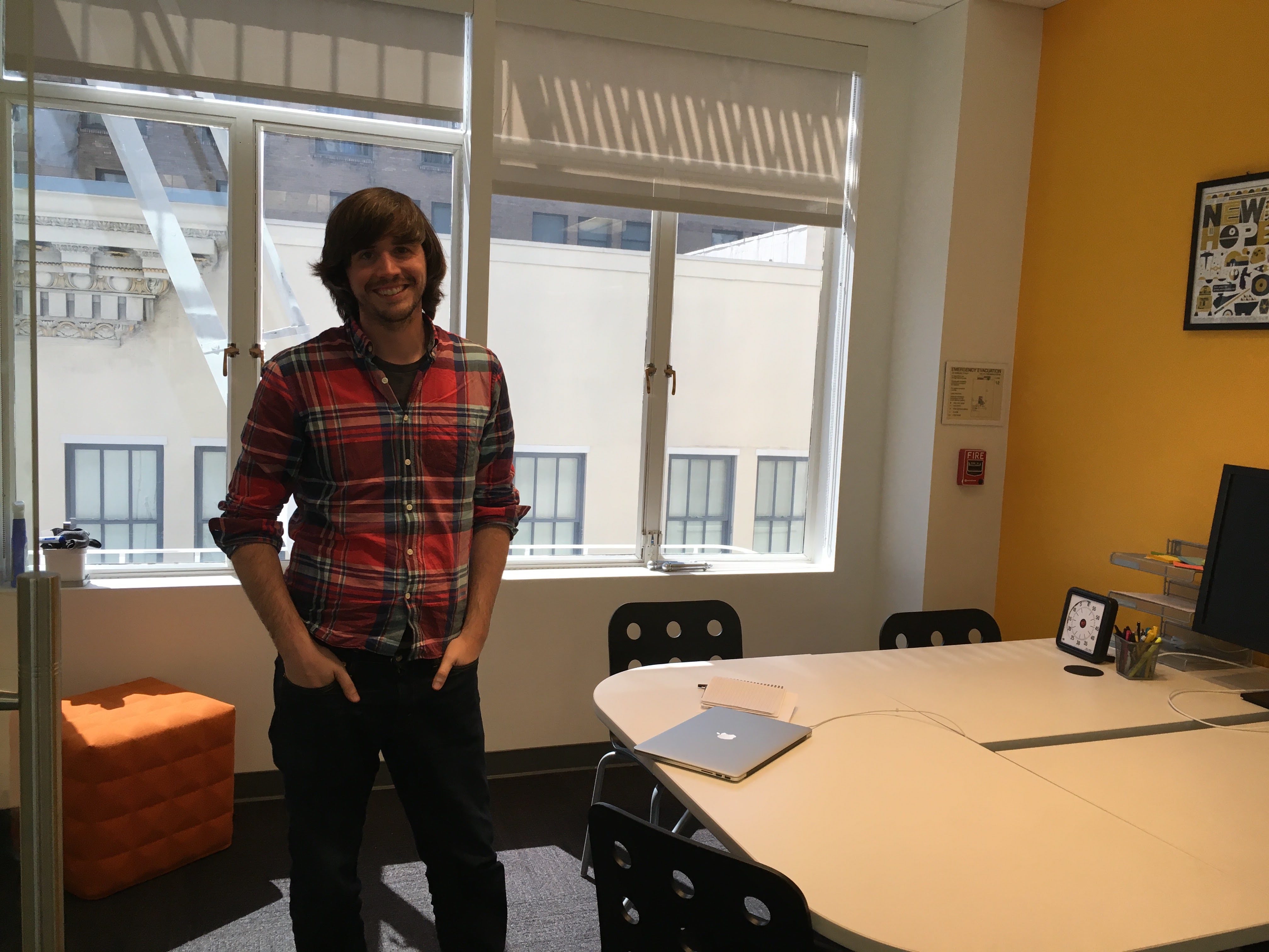 Pocket founder and chief executive Nate Weiner in his office.