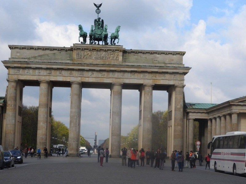 The Brandenburg Gate in Berlin.