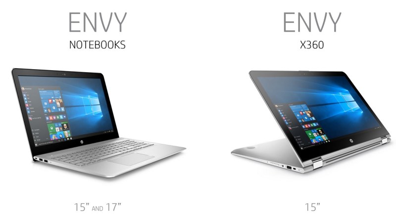 HP Envy and HP Envy x360 models