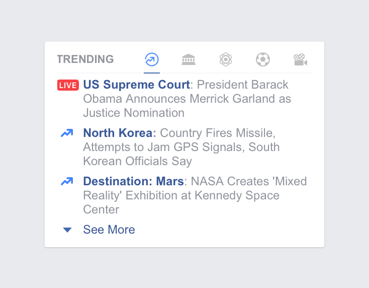 Facebook Trending Topics with Live Videos