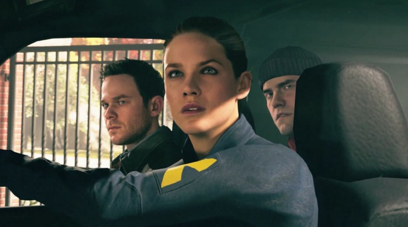 Beth Wilder (Courtney Hope), Jack Joyce and Nick in Quantum Break.