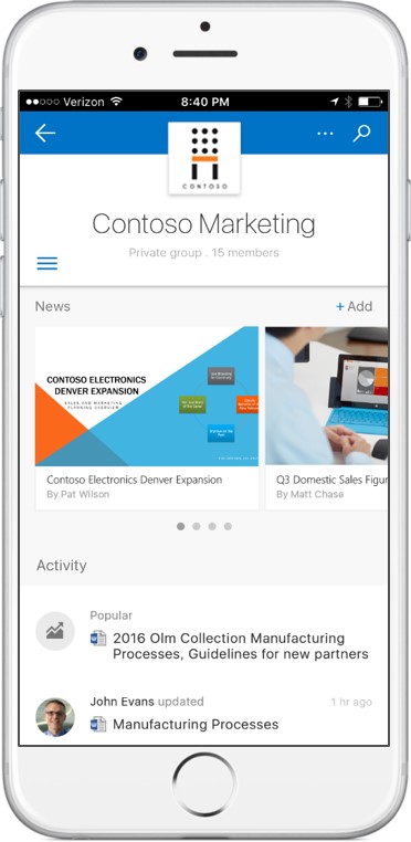 The forthcoming SharePoint iOS app.