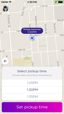 Lyft scheduled ride pickup 