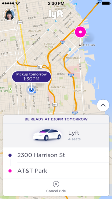 Lyft scheduled ride