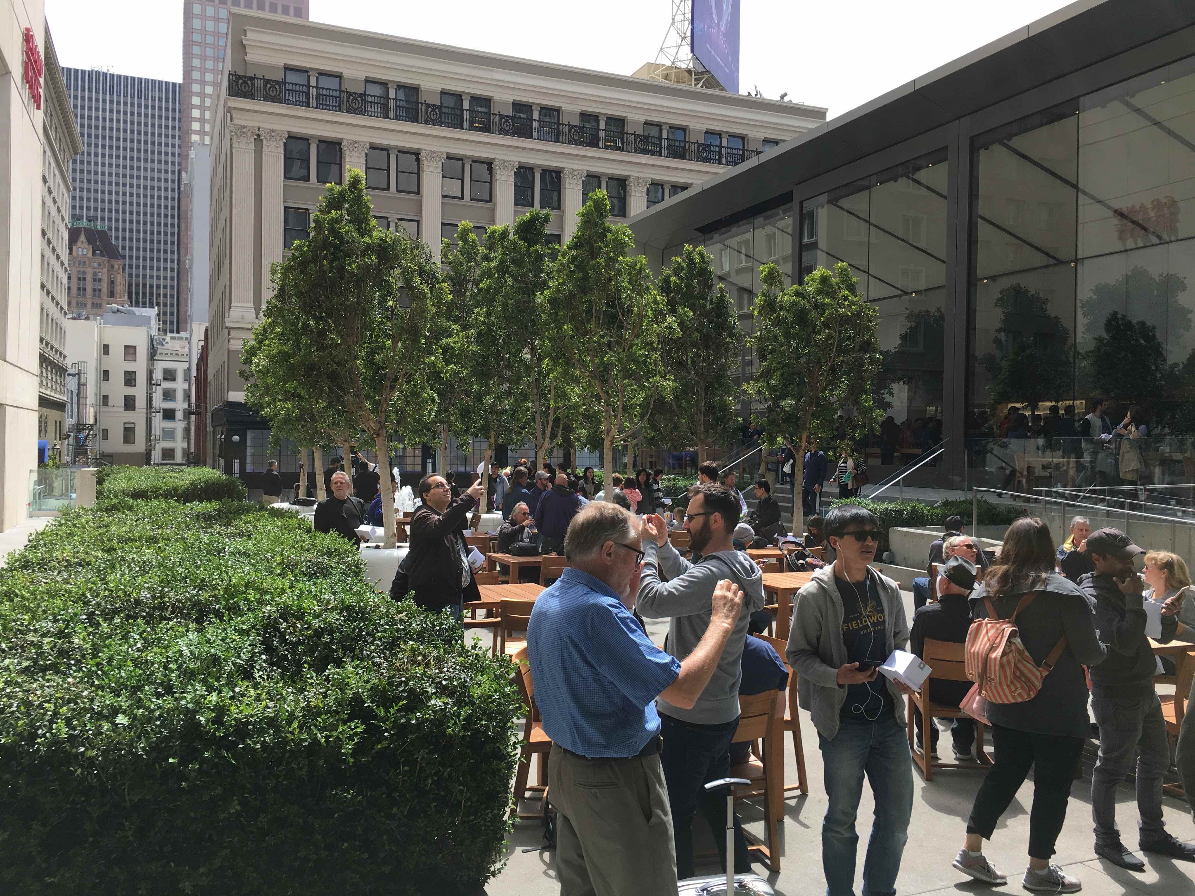 The Plaza at the new Apple Store in San Francisco's Union Square neighborhood.