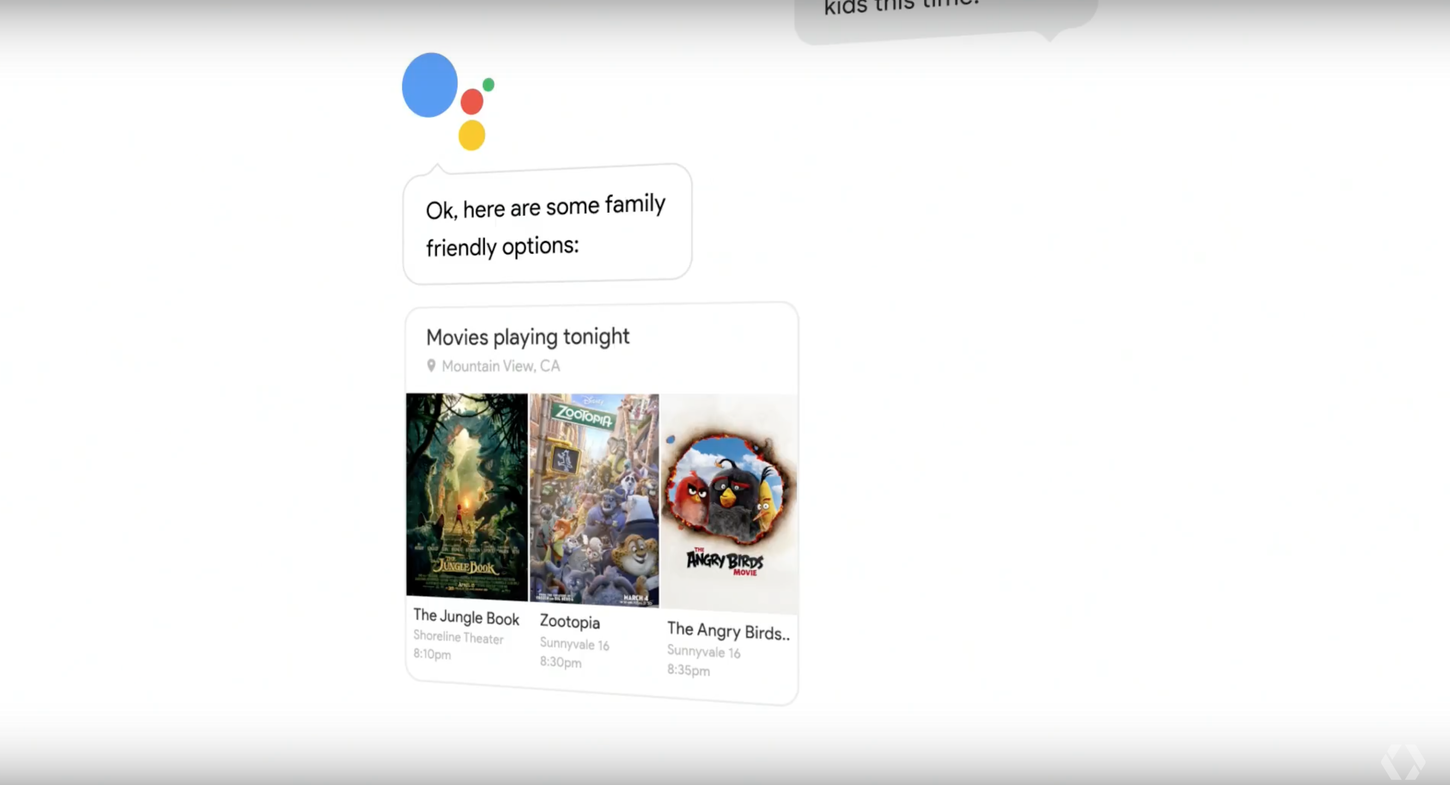 Google Assistant in chat.