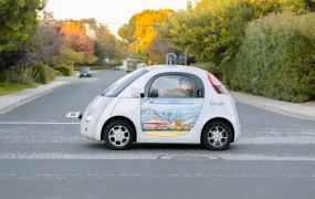 A Google self-driving car.