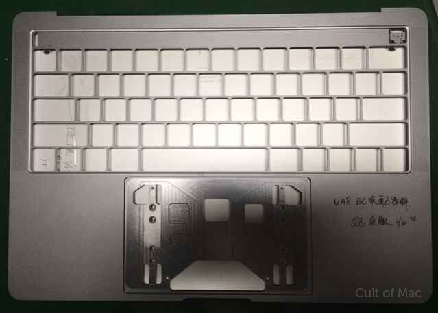 Leaked photo reportedly shows the top of the next MacBook Pro keyboard chassis