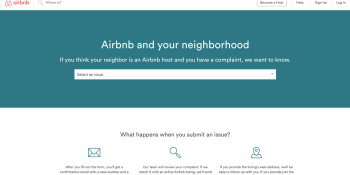 Airbnb’s new site lets neighbors complain about noisy guests