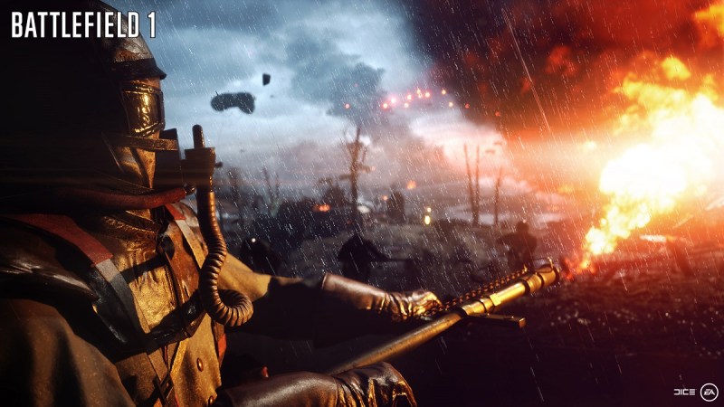 Battlefield 1's flamethrower in action.