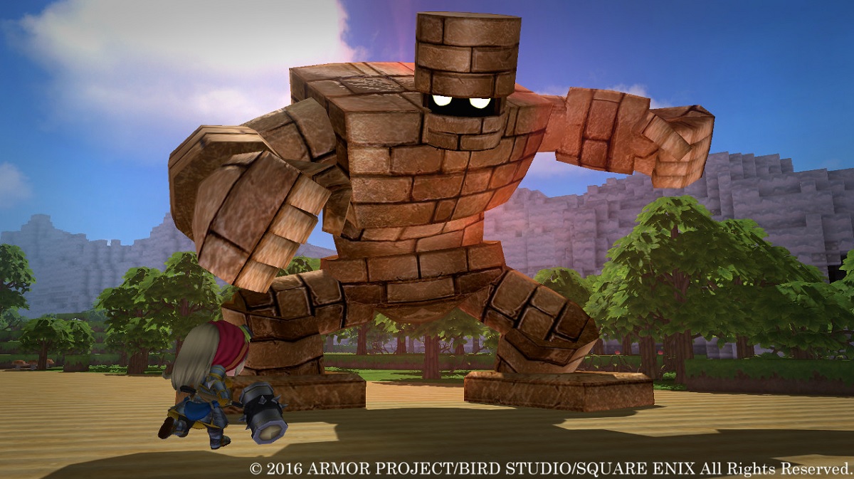 Big trouble for a little guy in Dragon Quest Builders.