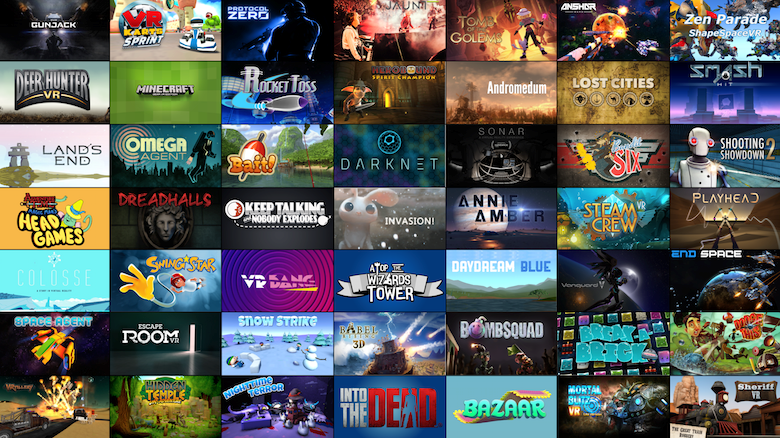 Some of the Gear VR games on the Oculus Store.