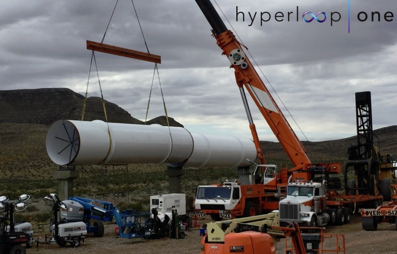 Hyperloop One construction in Las Vegas.