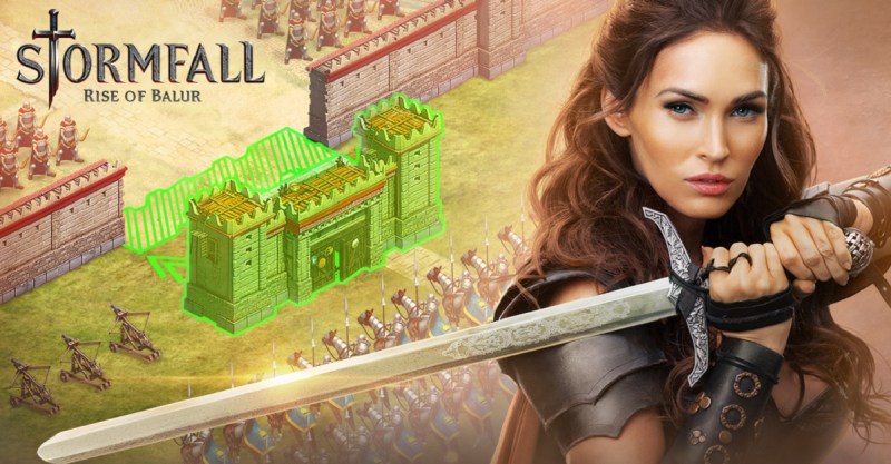 Megan Fox wields a sword in Stormfall: Rise of Balur.