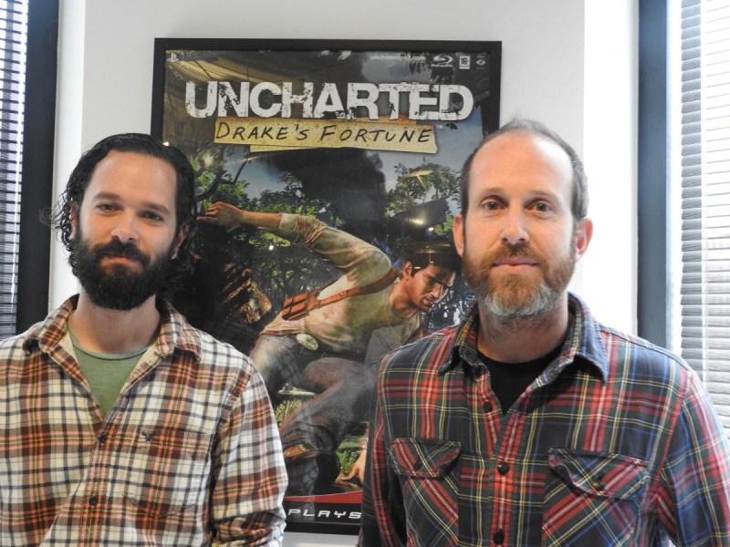 Neil Druckmann and Bruce Straley, the co-directors of Naughty Dog's Uncharted 4: A Thief's End.