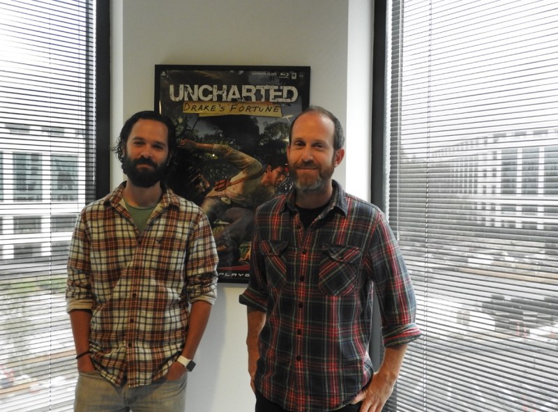 Neil Druckmann and Bruce Straley at Naughty Dog's headquarters in Santa Monica, Calif.