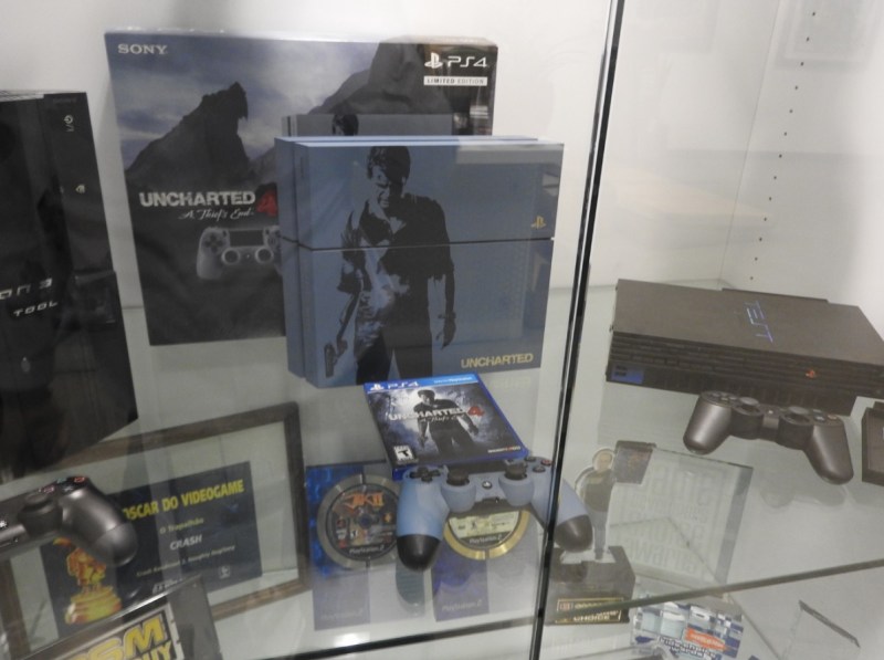 A display for Uncharted 4 at Naughty Dog's headquarters.