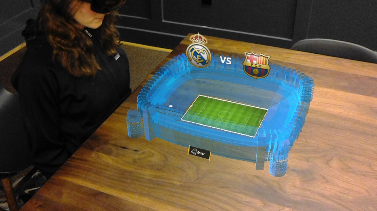 Taqtile Mobility's HoloLens demo for a soccer team.
