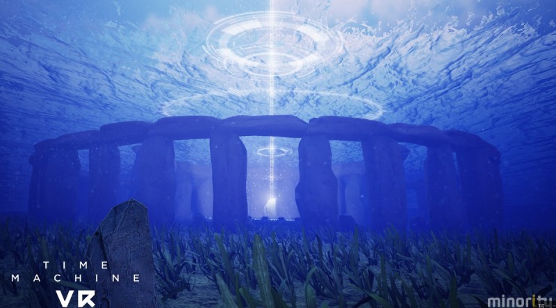 Stonehenge is underwater in Time Machine Vr.