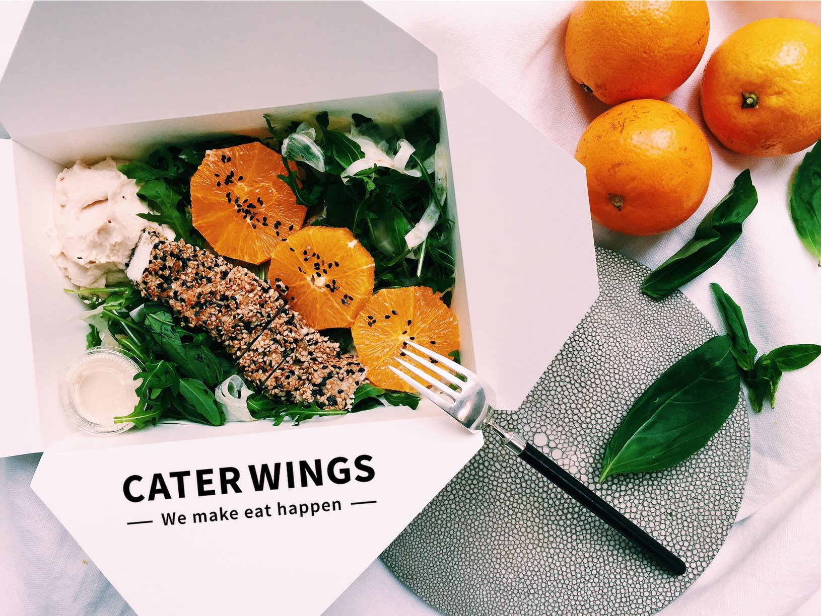 This is photo of food from CaterWings, an online marketplace for catering services , has raised $6.7 million in funding.