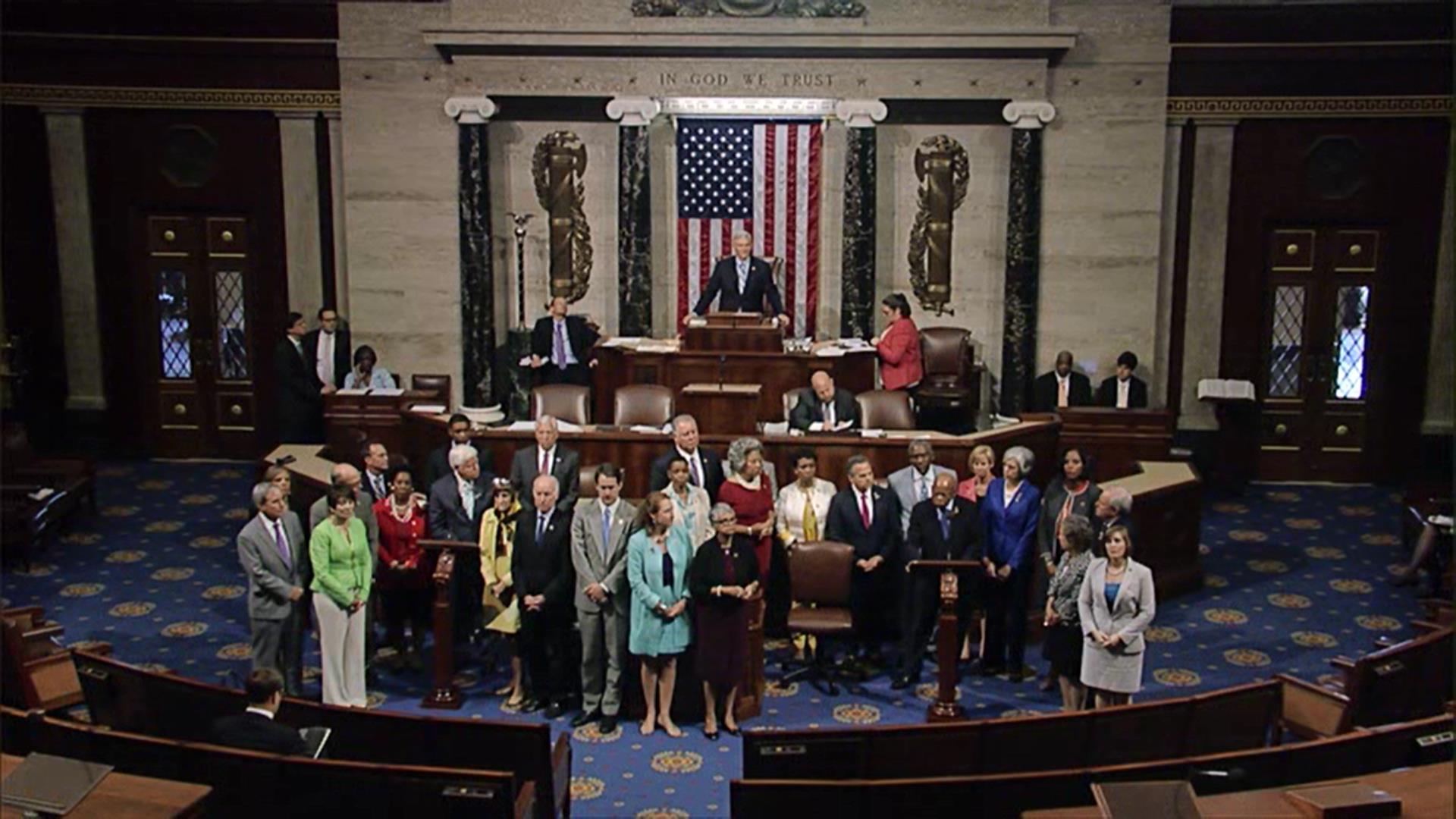 U.S. House Democrats begin their sit-in protest of no gun control measures being voted on in the chamber.