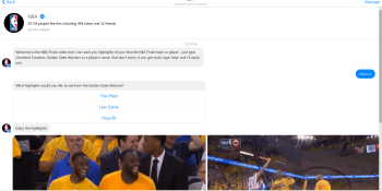 NBA launches Facebook Messenger chatbot in time for the finals