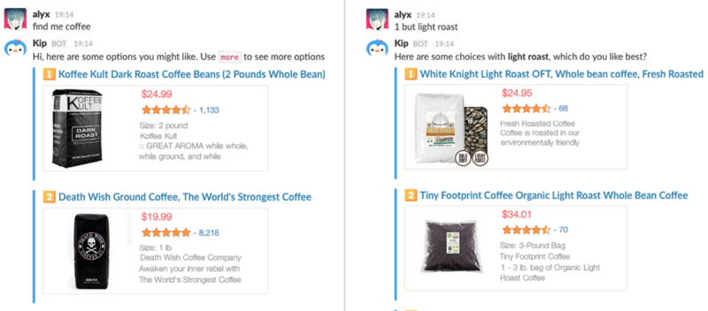 This is a screenshot of the Kip shopping bot.